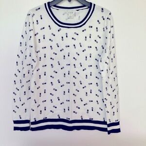 J. Crew Pineapple Print Teddie Sweater XS